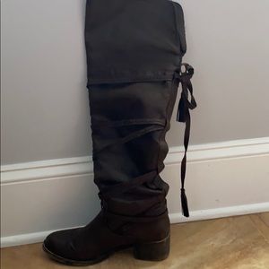 Brown over the knee boots
